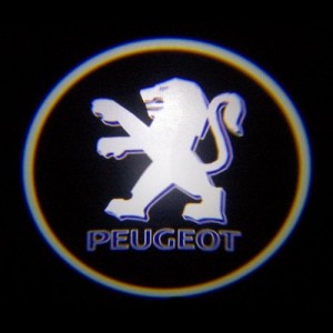 Светодиодная подсветка дверей автомобиля с логотипом Peugeot