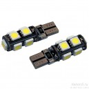 Светодиод бесцокольный, одноконтактный T10 (W5W 1156) 9SMD 5050 с обманкой